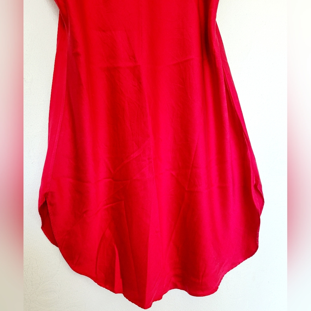 Victoria's Secret Gold Label Luxe 100%Silk SexyRed Slip Chemise Nightgown Medium - Picture 11 of 16